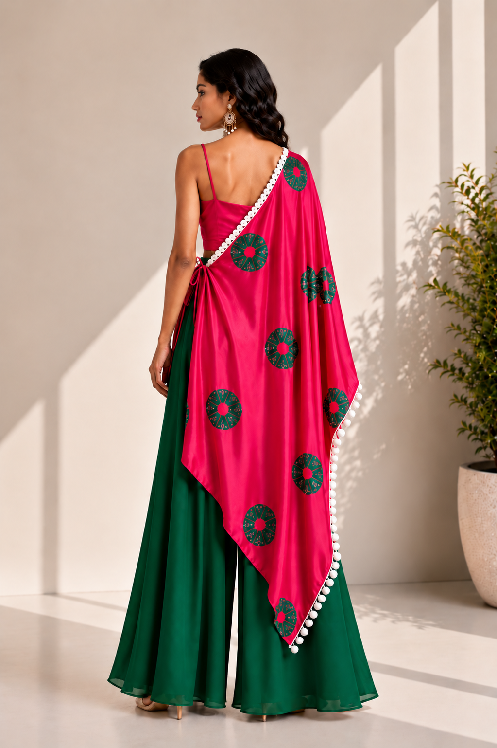 PINK AND GREEN OVERLAY CO-ORD SET