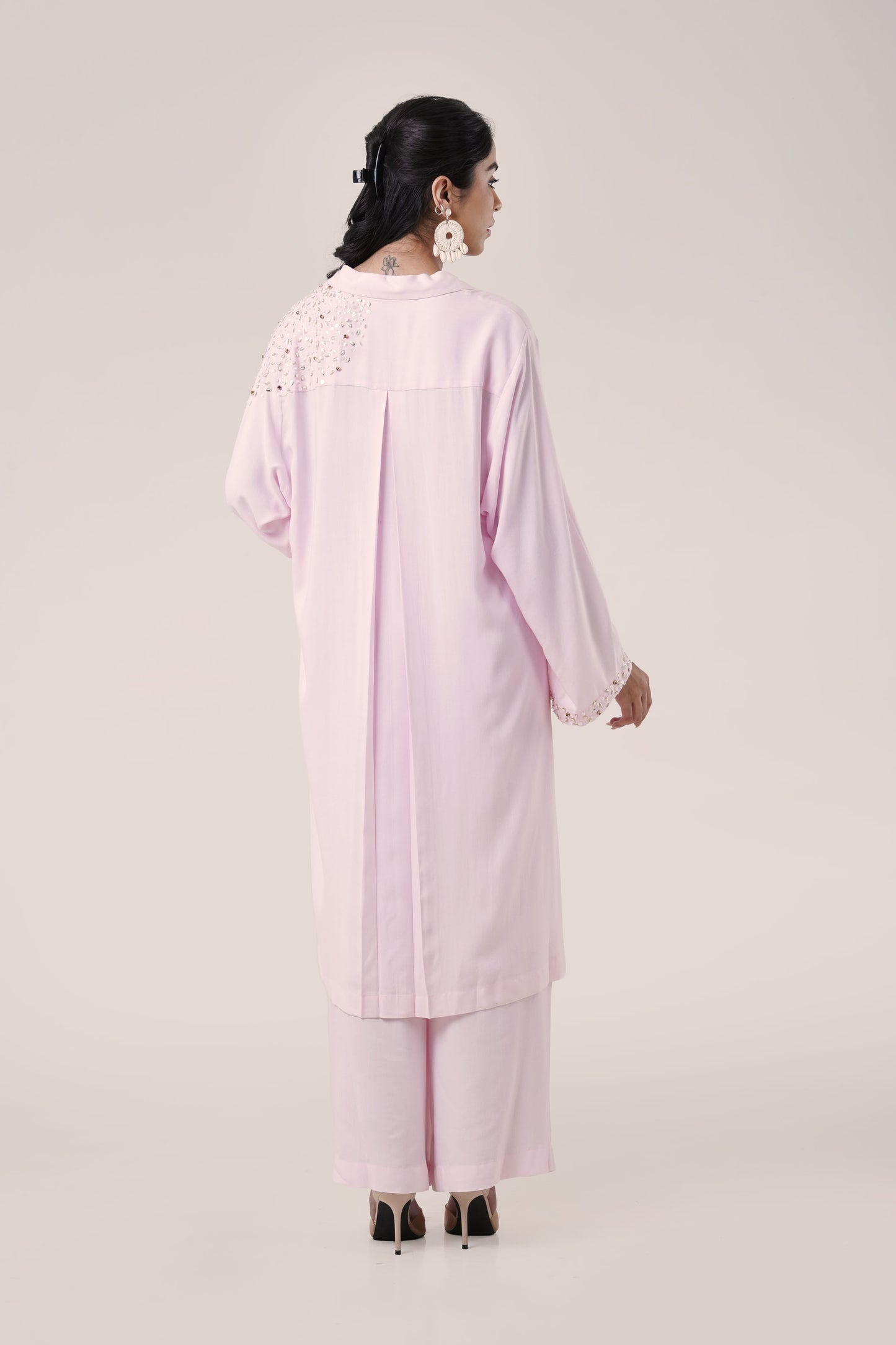 Blush Pink Hand-Embellished Co-ord Set