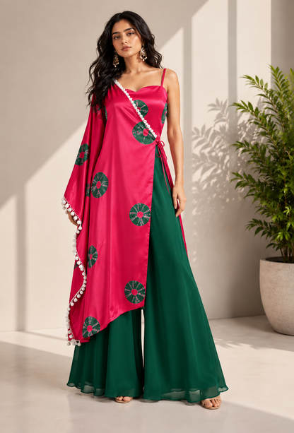 PINK AND GREEN OVERLAY CO-ORD SET