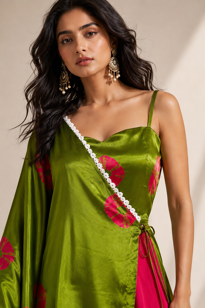 GREEN AND PINK OVERLAY CO-ORD SET