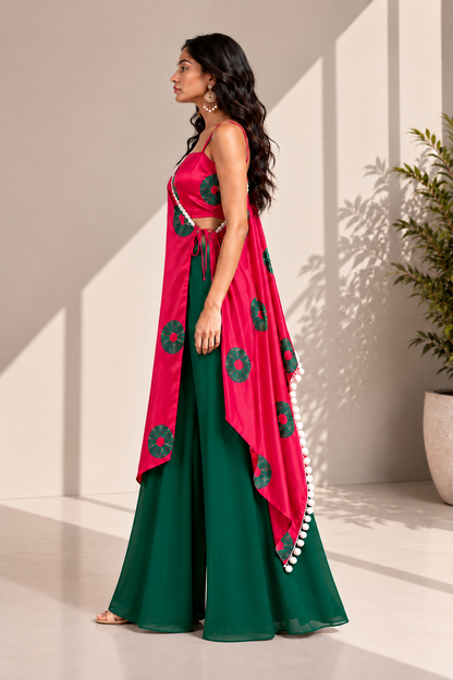 PINK AND GREEN OVERLAY CO-ORD SET