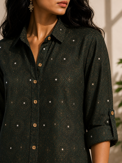 BUTTON-DOWN PATHANI CO-ORD SET