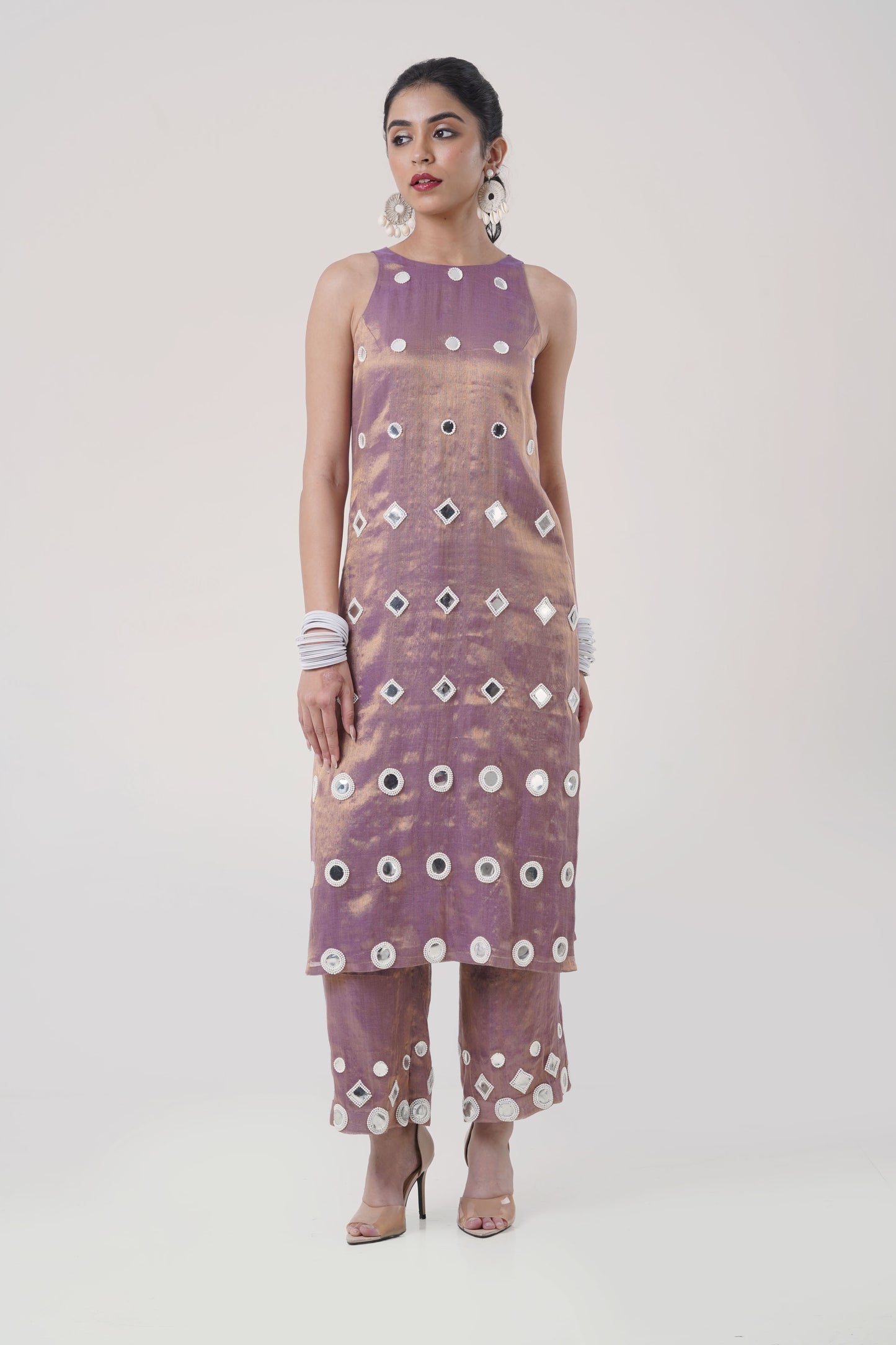 Mirrorwork Magic — Purple Kurta Set