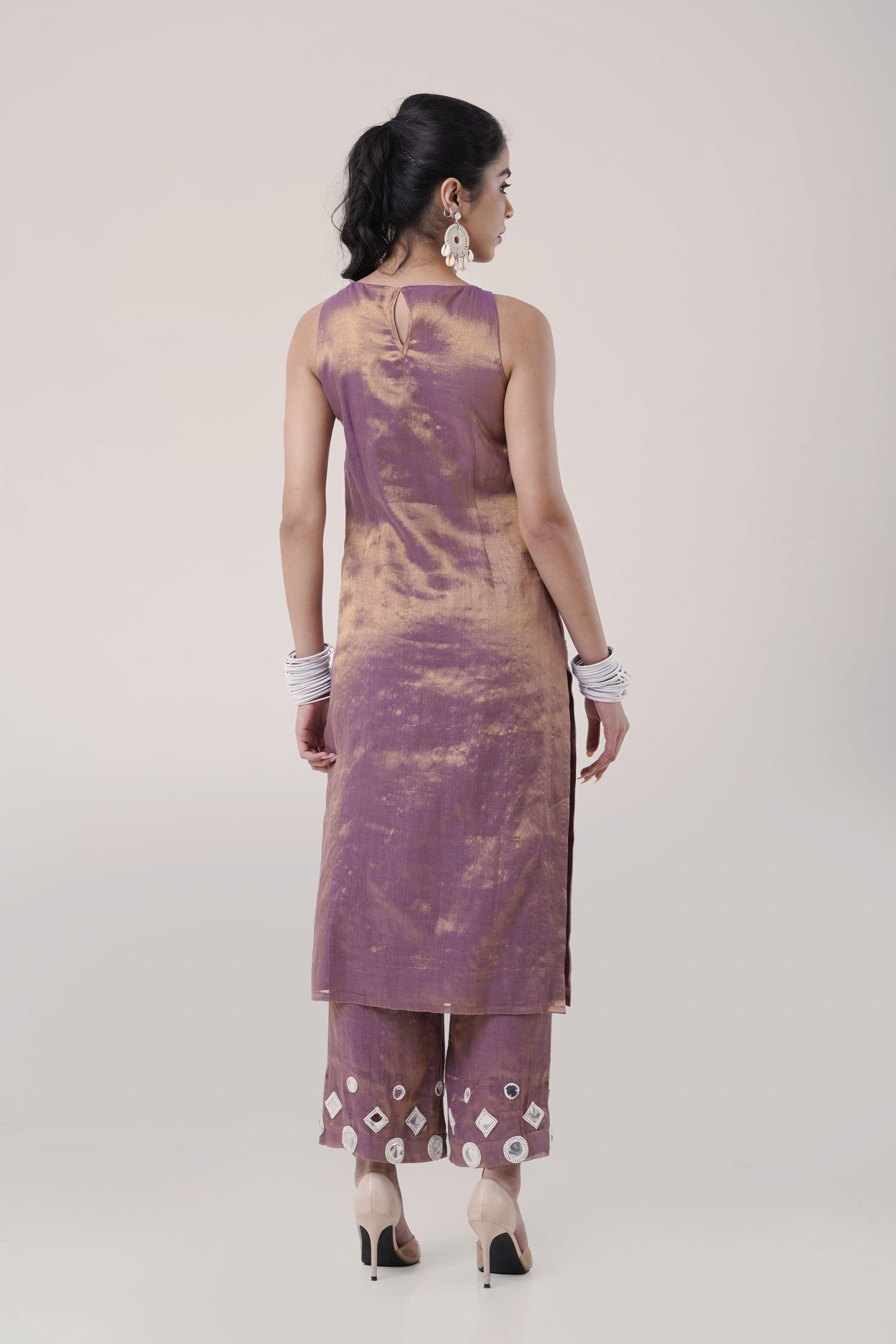 Mirrorwork Magic — Purple Kurta Set