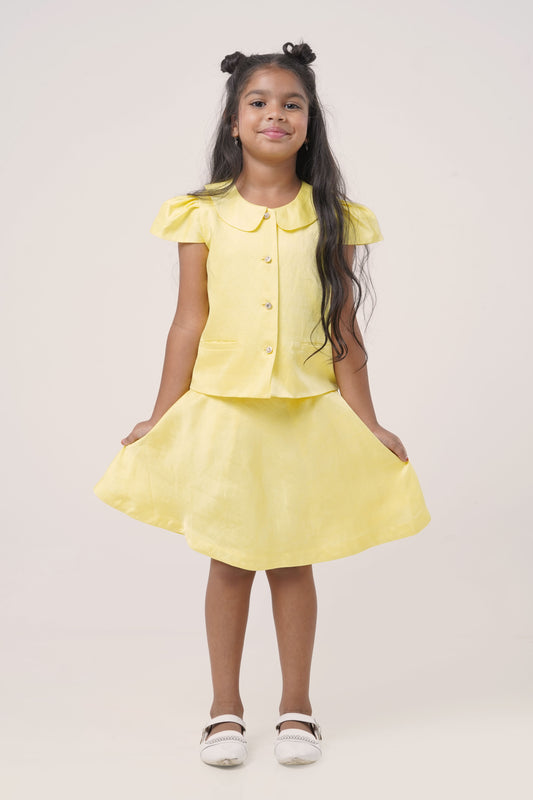 Sunshine Yellow Linen Co-ord Set (5-7; 8-10; 11-12 Years)