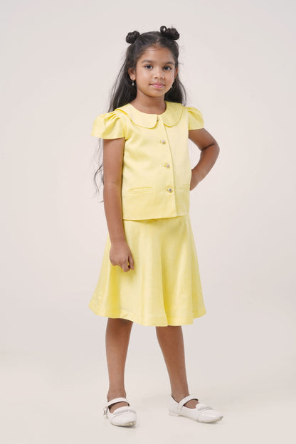 Sunshine Yellow Linen Co-ord Set (5-7; 8-10; 11-12 Years)