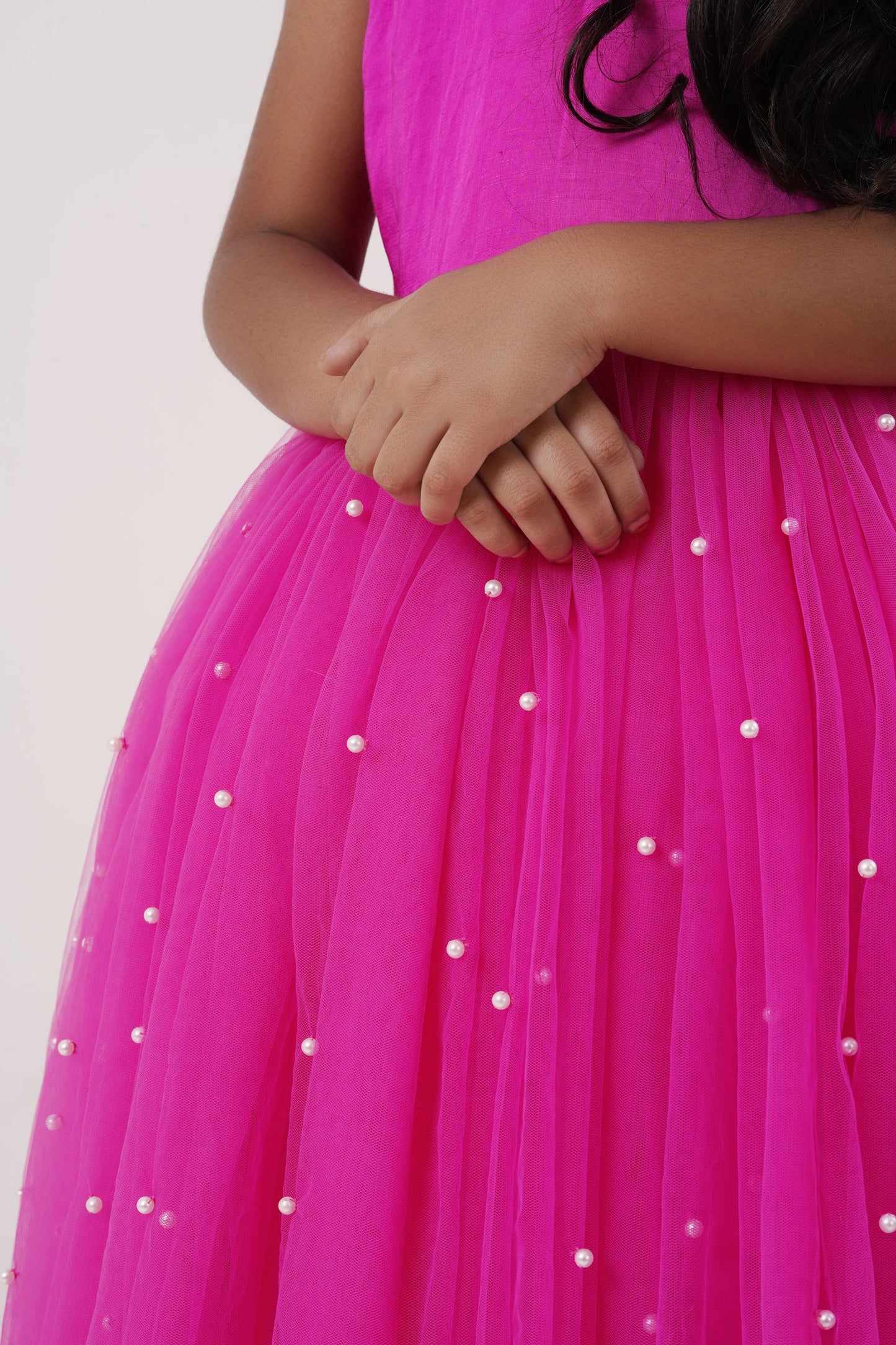 Fuchsia Pearl Bow Gown (5-7; 8-10; 11-12Years)