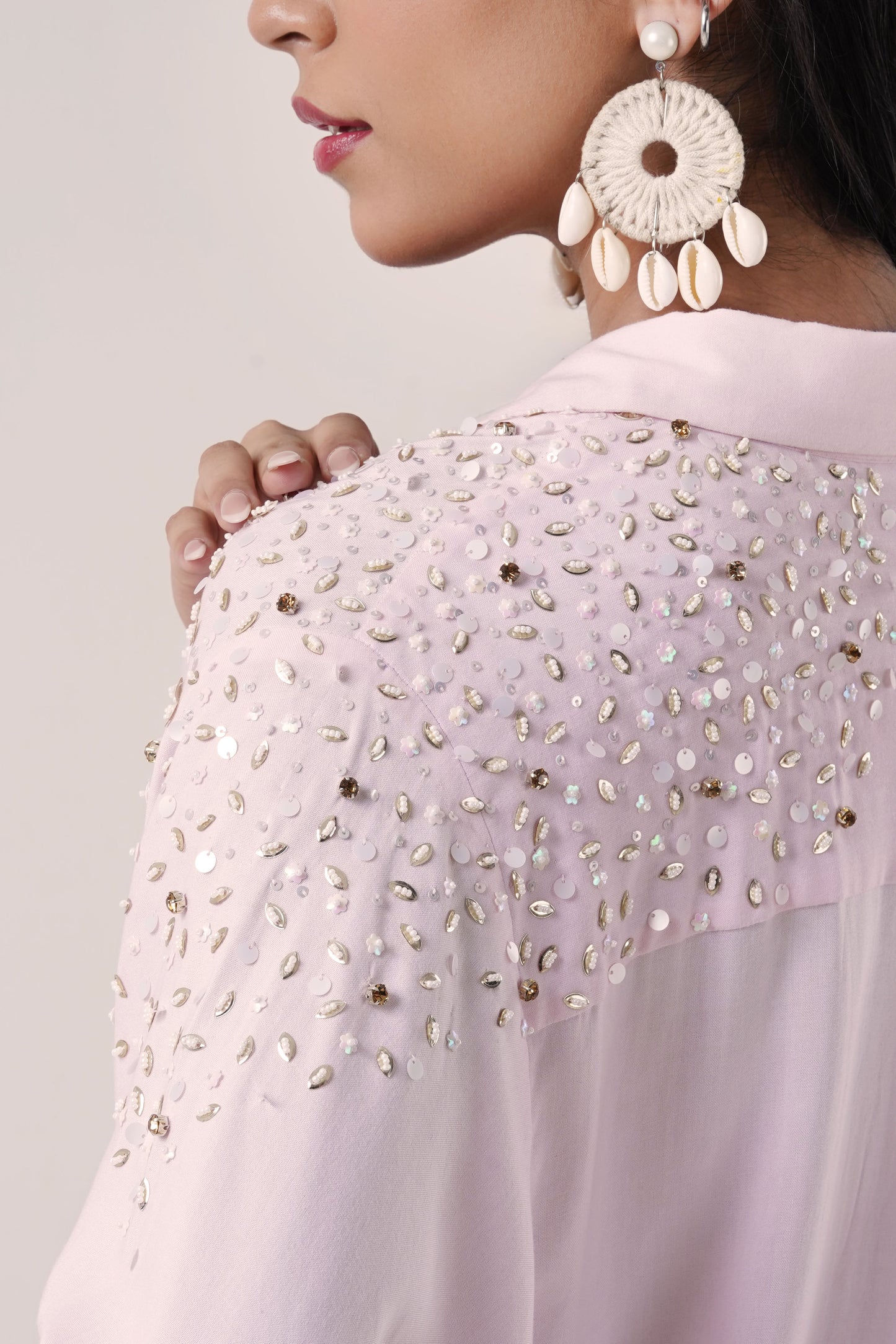 Blush Pink Hand-Embellished Co-ord Set