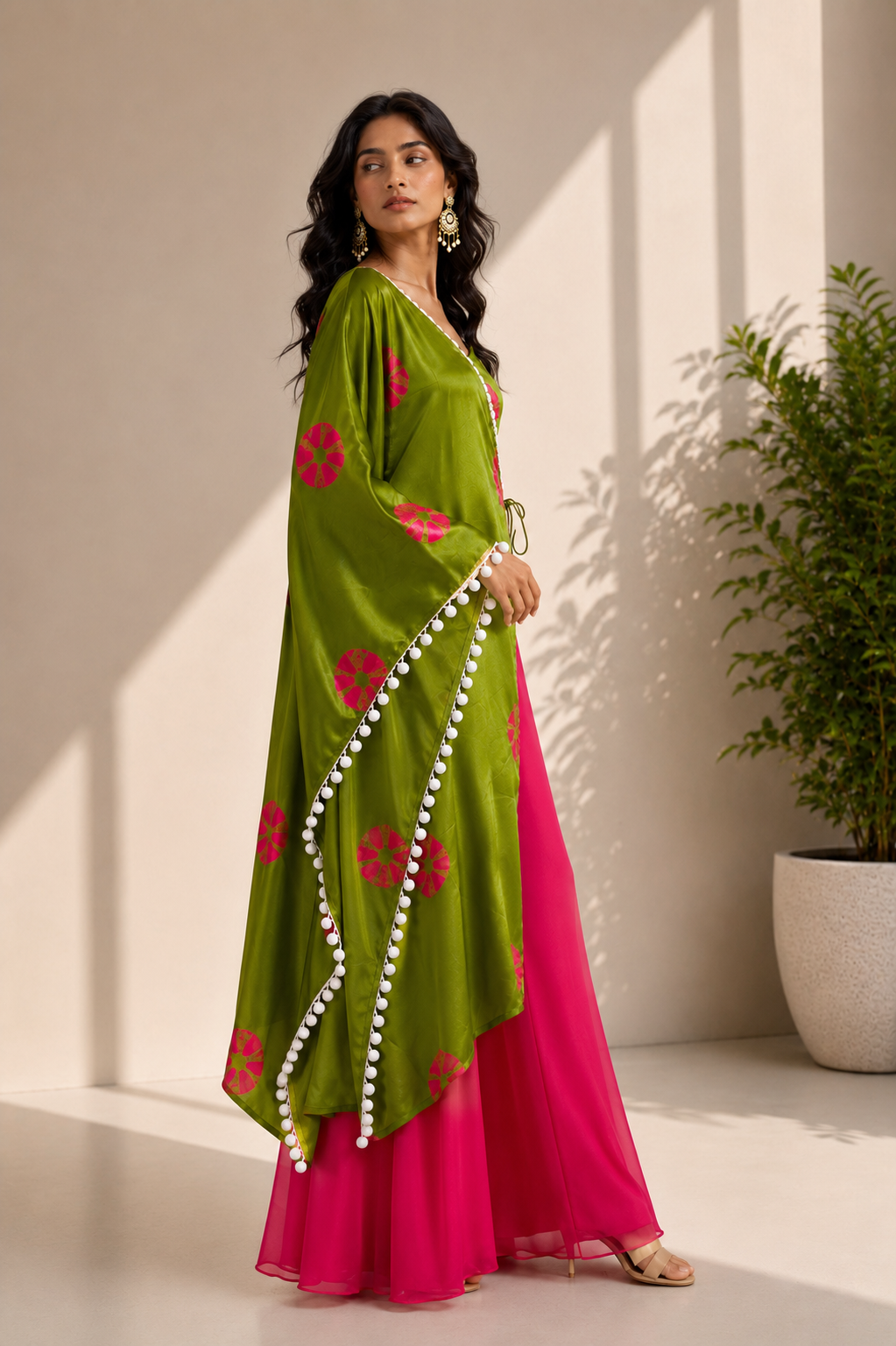 GREEN AND PINK OVERLAY CO-ORD SET