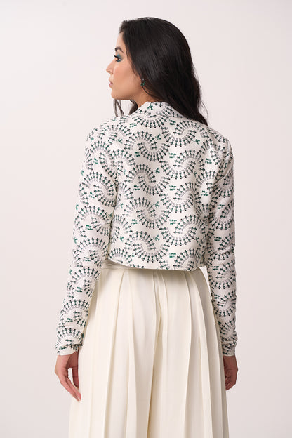 Warli Printed Three Piece Co-ord Set Green