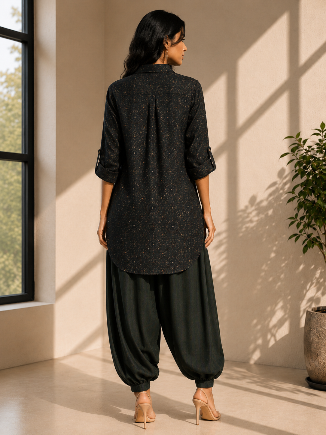 BUTTON-DOWN PATHANI CO-ORD SET