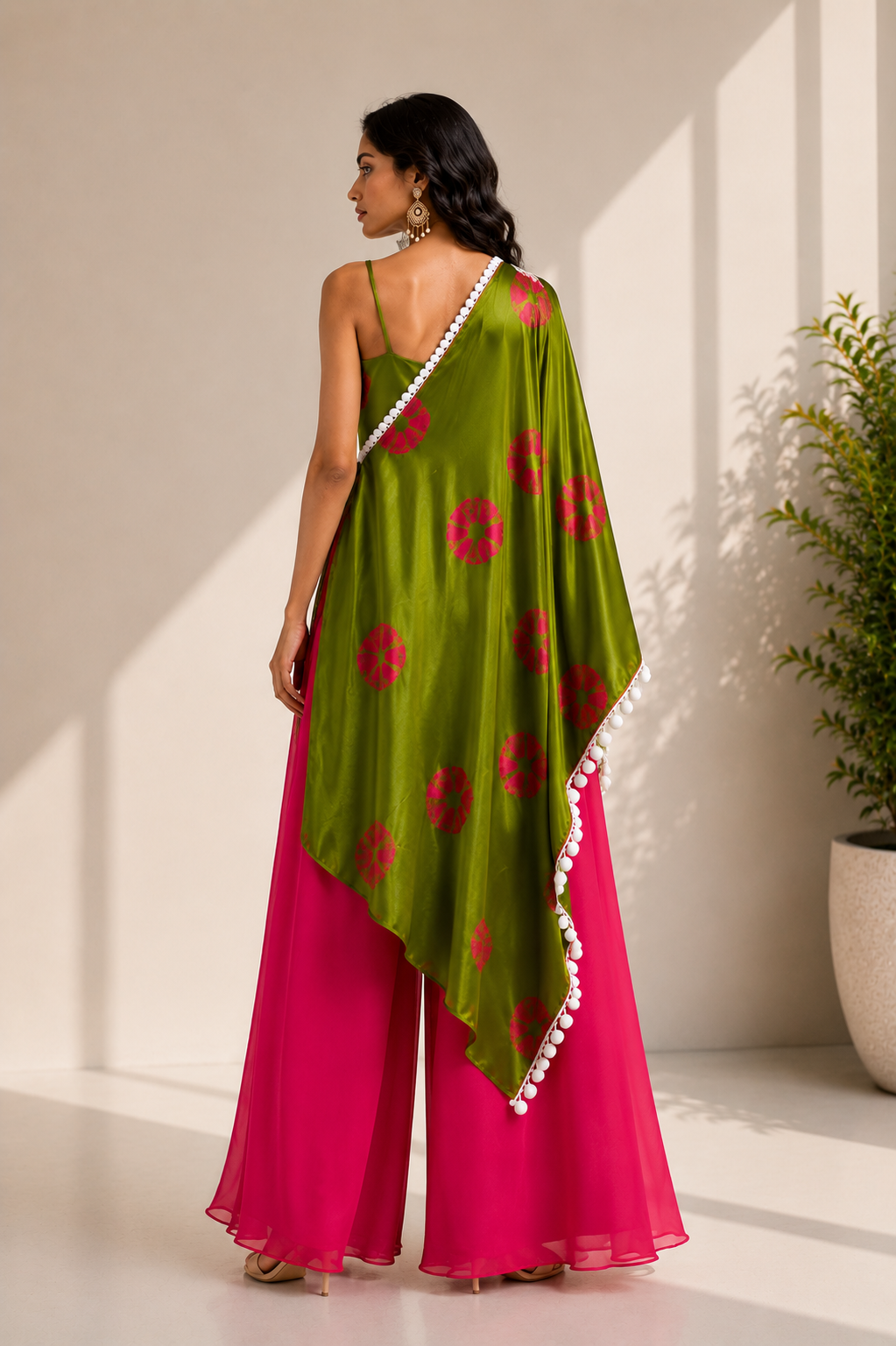GREEN AND PINK OVERLAY CO-ORD SET