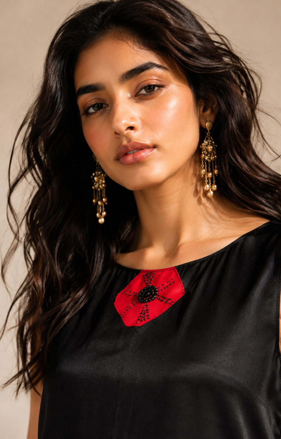 BLACK & SCARLET ABSTARCT KURTA SET