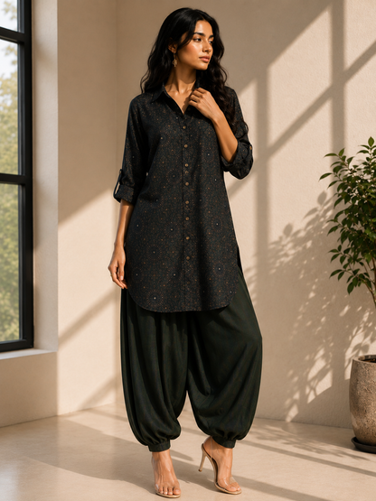 BUTTON-DOWN PATHANI CO-ORD SET